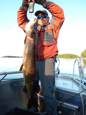 Hechtangeln am Saimaa-See, Finnland